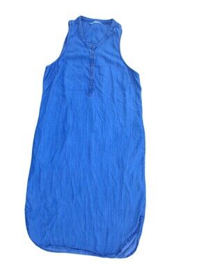 Button Front Chambray Midi Dress Size Large Boho Tank Dress Maurices